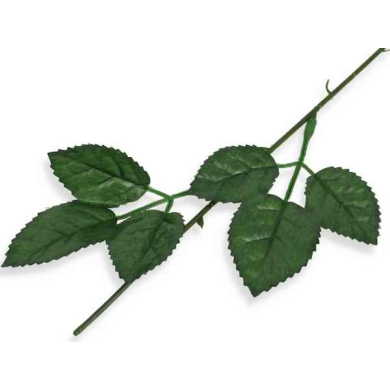 RÓŻA Łodyga do kwiatów gałązka 2 liście 35 cm